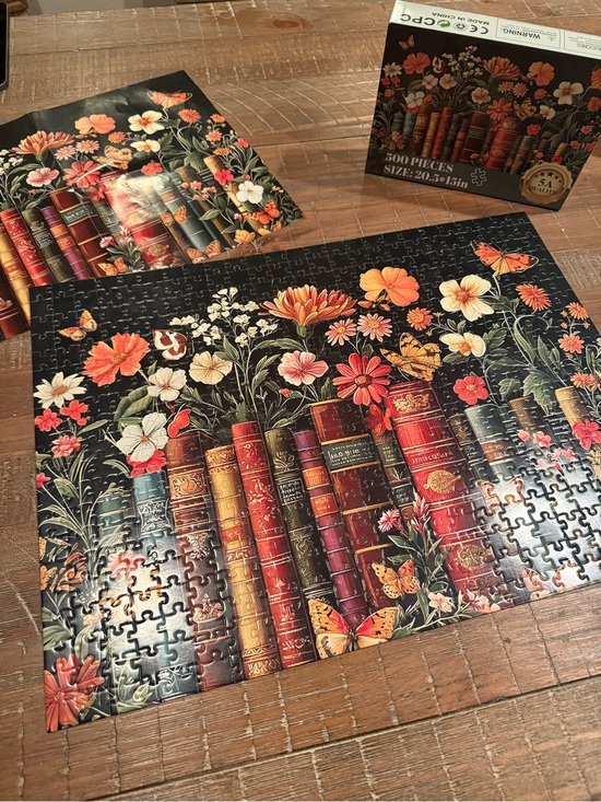 N/A Other - Floral Vintage Books 500-Piece Puzzle - Multicolor-Mid Level